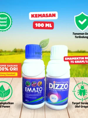 BONUS KAOS !! Insektisida Emazo 75 EC Blue Obat Hama Ulat Penggerek Padi & Bawang Merah Ampuh Bahan Aktif Emamektin Benzoat