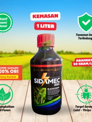BONUS KAOS !!! Asli 100% | Insektisida Gurem Ampuh Sidamec 20 EC Black 1 Liter - Bahan Aktif Abamektin